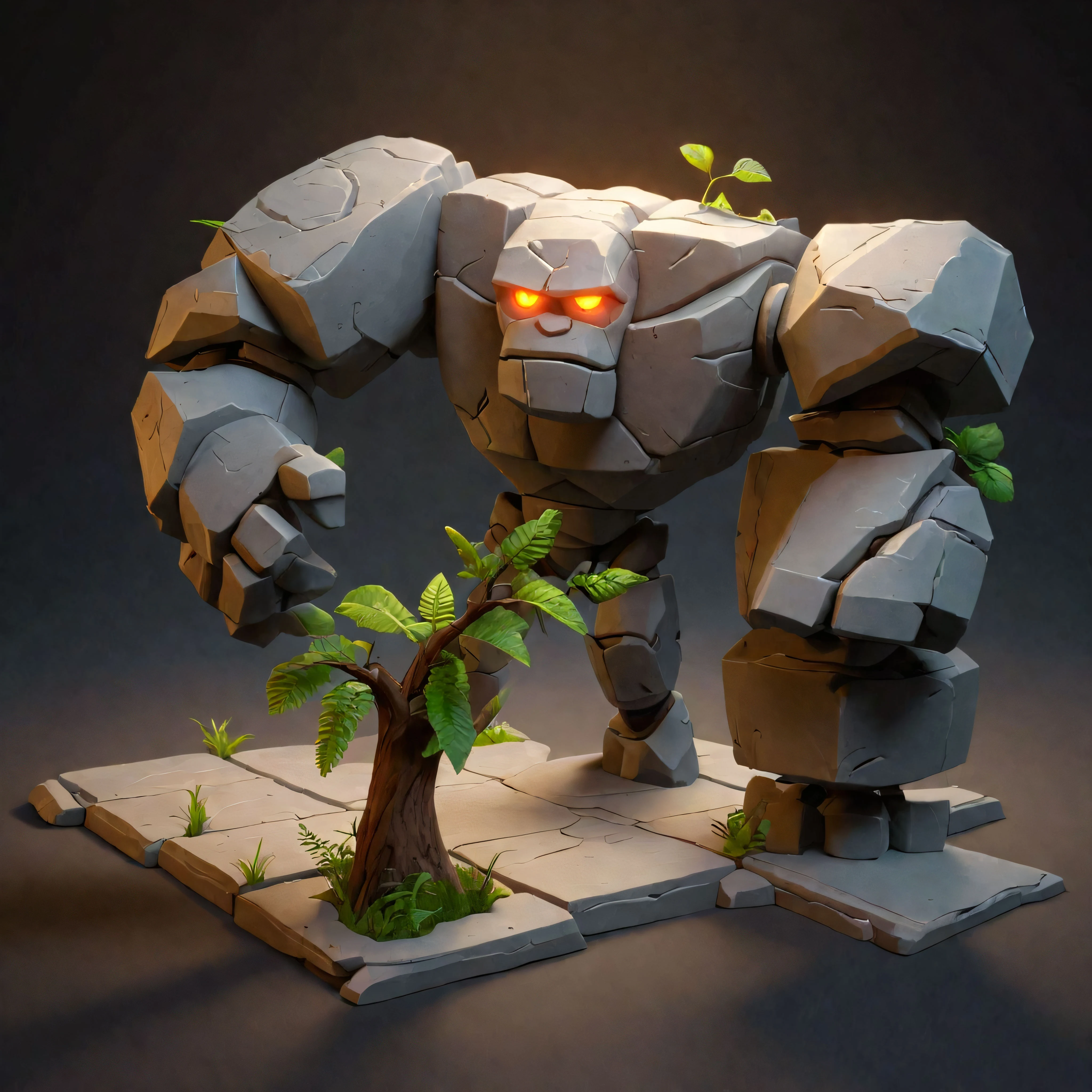 Rock golem character render