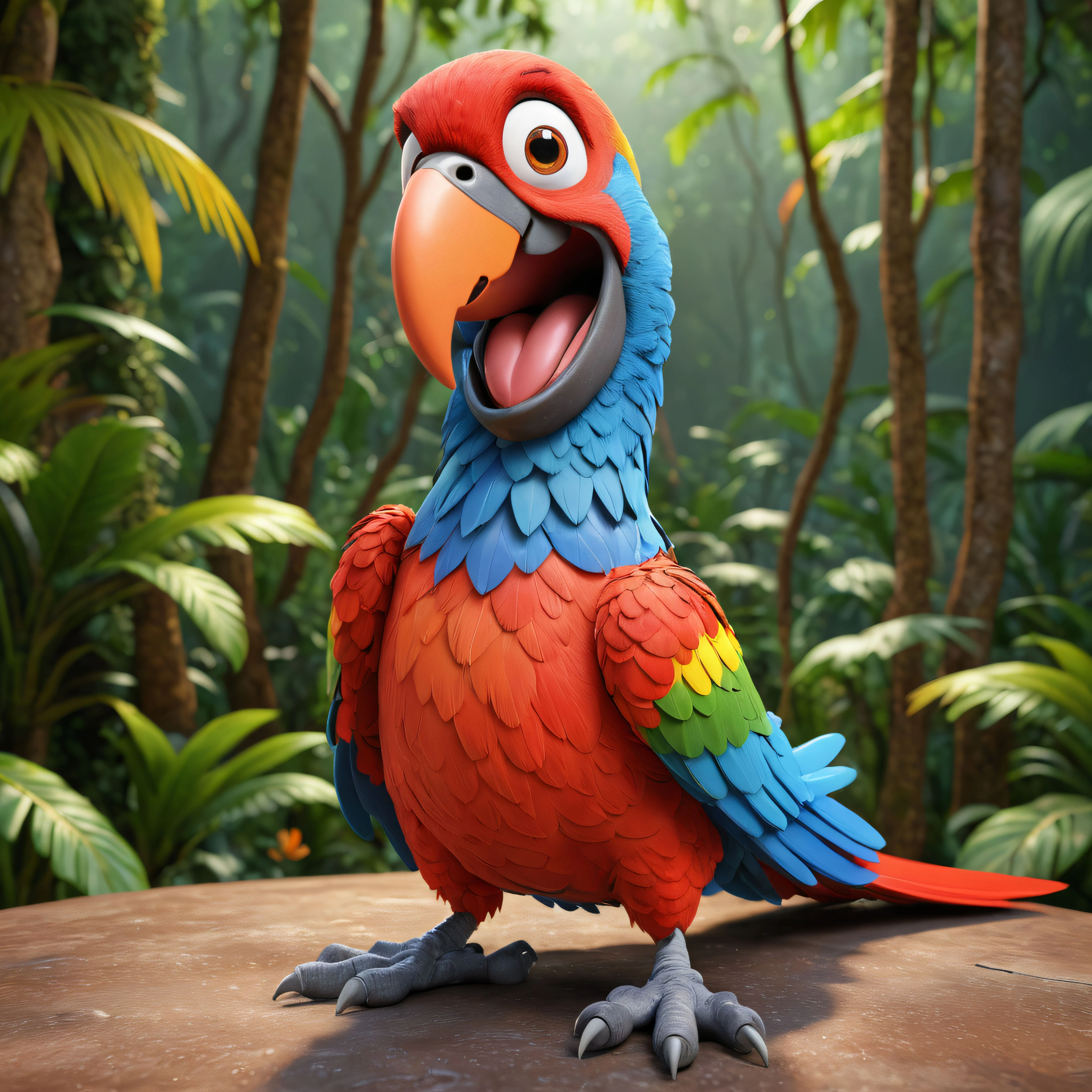 Toon parrot character render