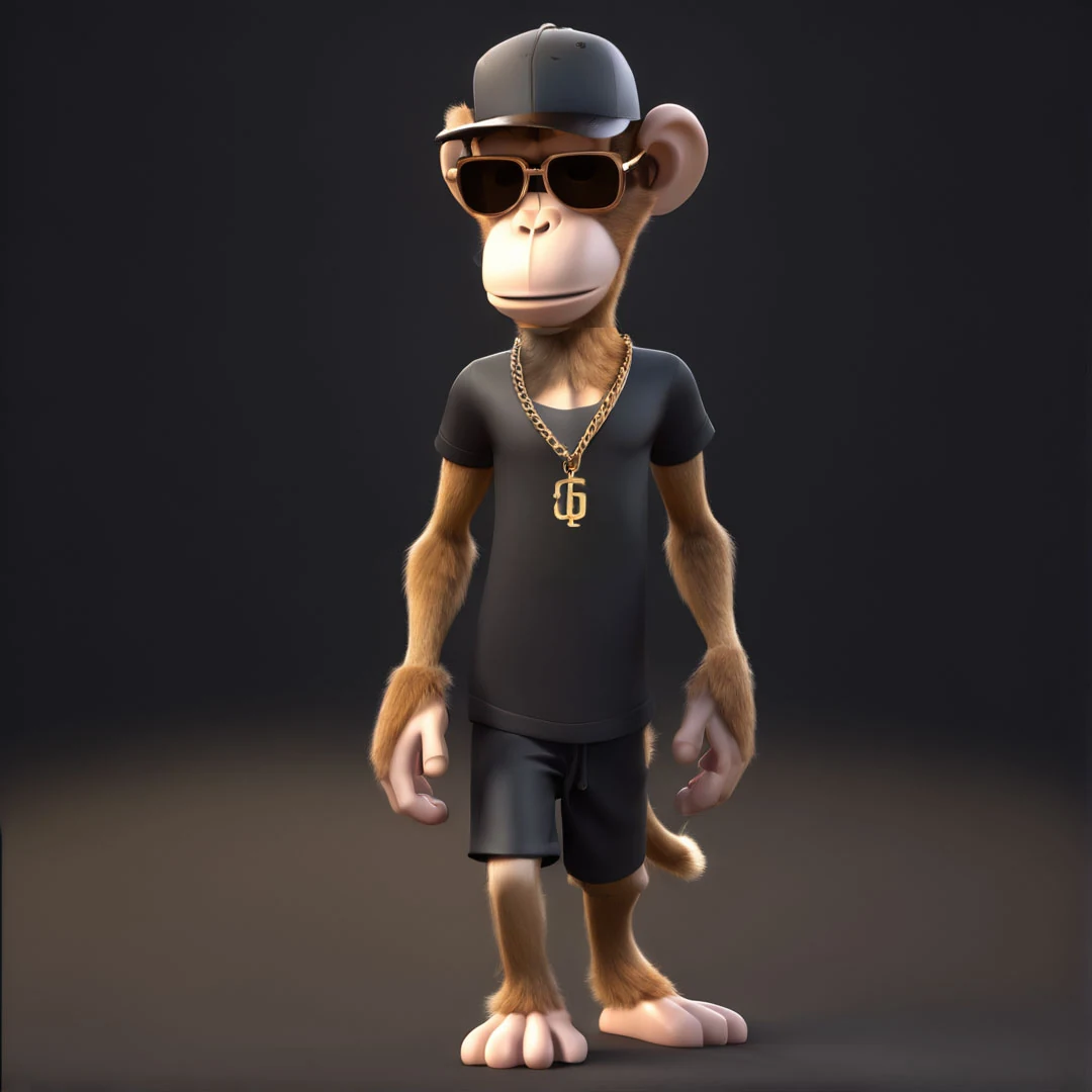 Toon monkey character render
