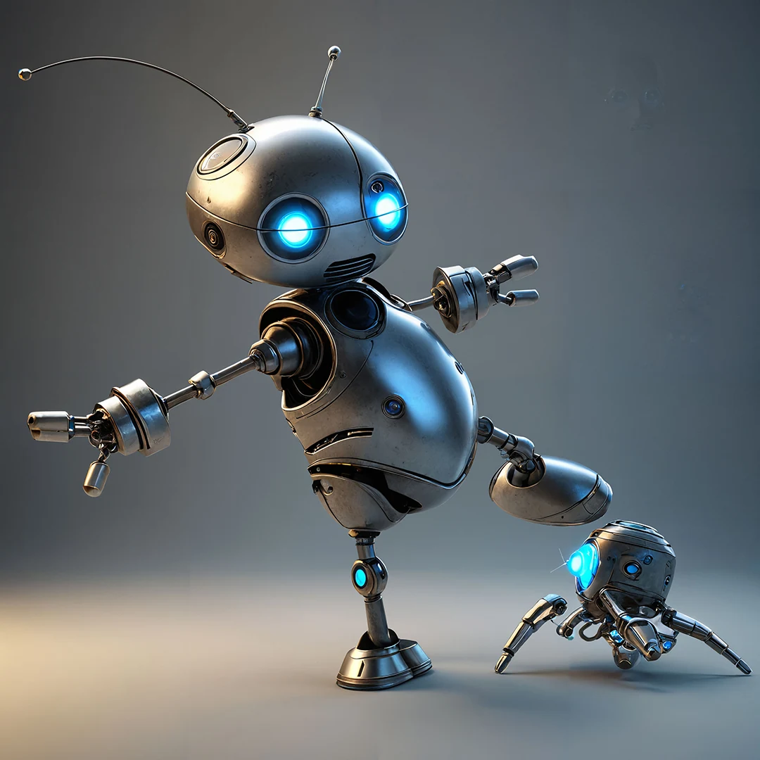 B-Bot robot character render — alternate view